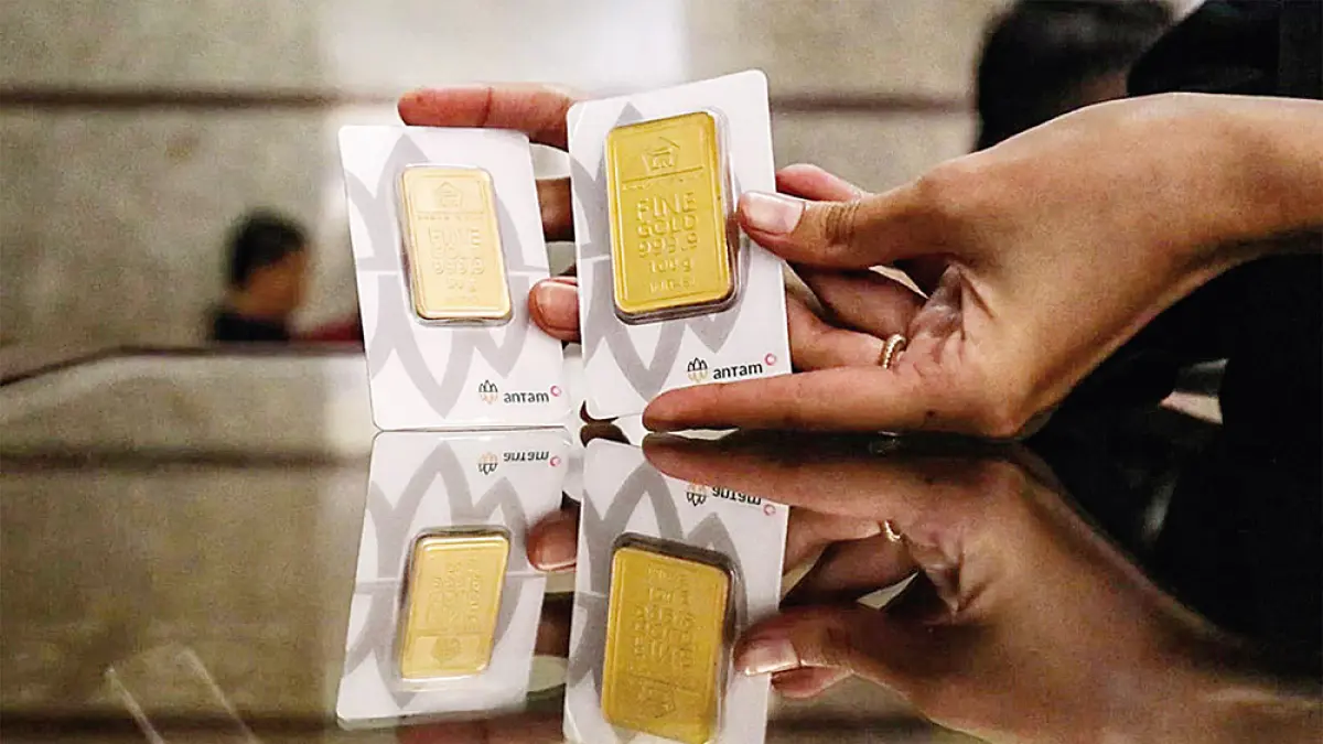  Harga emas Antam pada perdagangan Selasa (28/4/2026) tercatat naik tipis Rp5.000 menjadi Rp2.814.000 per gram. (JPG)
