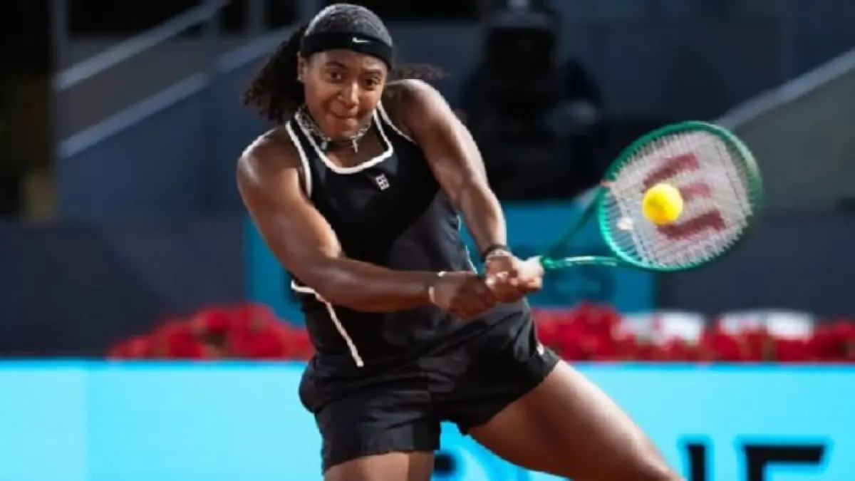 Kemenangan Hailey Baptiste atas Aryna Sabalenka di Madrid Open pada adalah kemenangan pertamanya atas lawan peringkat lima besar. Ia akan bermain di semifinal WTA 1000 untuk pertama kalinya. (Robert Prange/Getty Images)