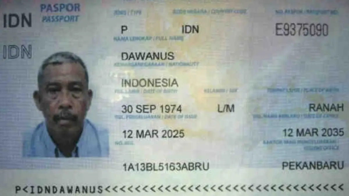 Paspor Dawanus Mahmud Muhammad, JCH asal Kampar itu wafat di Madinah. (Kanwil Kemenhaj Riau)