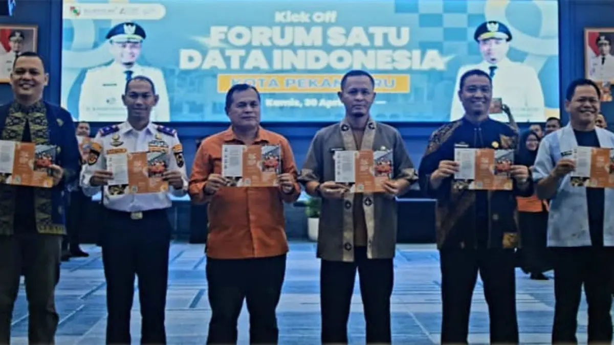 Wako Agung Nugroho dalam kick off Forum Satu Data. Kegiatan ini digelar di Aula Gedung Utama Kompleks Perkantoran Tenayan Raya. (ISTIMEWA)