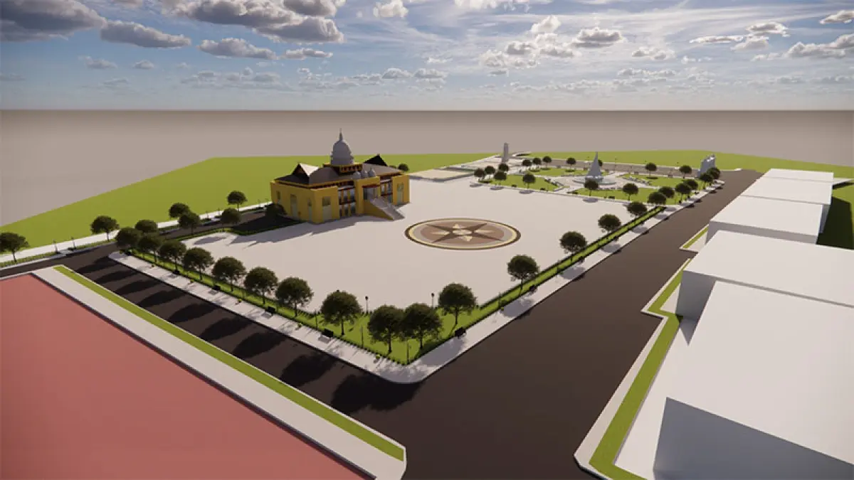 Maket Kawasan Astaka Utama MTQ Riau tahun 2026. Foto Dinas PUPR Kuansing