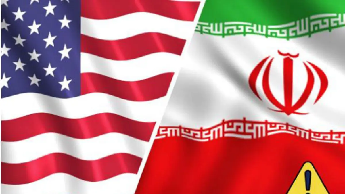 Ilustrasi bendera Amerika Serikat dan Iran. (The Sunday Guardian)