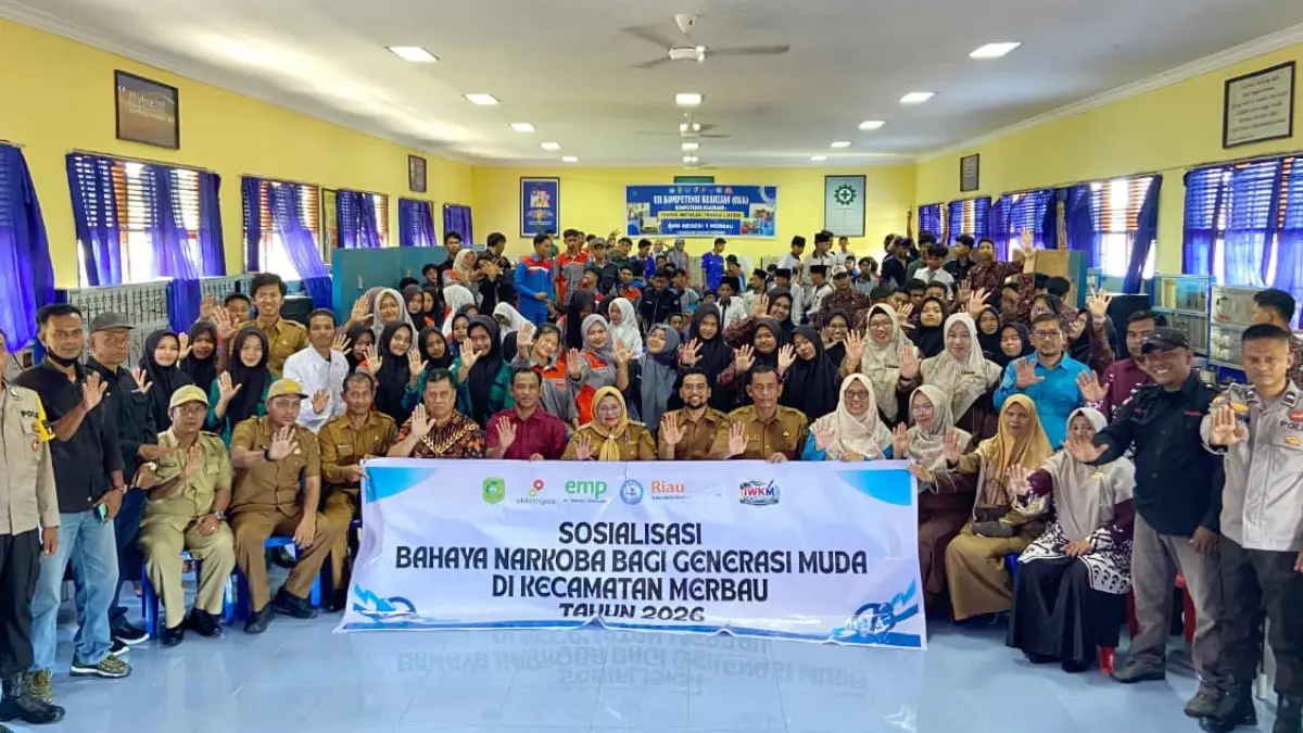 PT Imbang Tata Alam (ITA) bekerja sama dengan katan Wartawan Kecamatan Merbau (IWKM) mengadakan sosialisasi bahaya narkoba kepada pelajar di Kecamatan Merbau, Kabupaten Kepulauan Meranti.