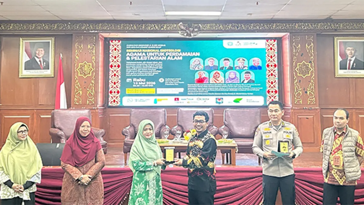 Seminar Nasional Ekoteologi tentang Krisis Lingkungan dan Peran Agama dalam Pelestarian Alam digelar FEIS UIN Suska Riau, Rabu (13/5/2026). (ISTIMEWA)