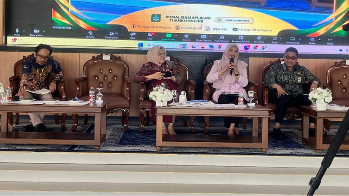 Kegiatan Penyuluhan Hukum dan Pembinaan Posbakum Desa dan Kelurahan Kabupaten Siak yang dilaksanakan Kanwil Kemenkum Riau bersama Pengadilan Tinggi Riau, Jumat (22/52026). Humas Kanwil Kemenkum Riau