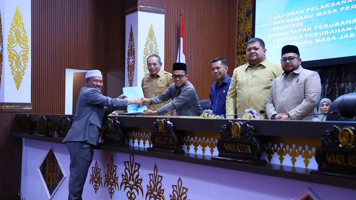 Rapat paripurna laporan reses DPRD Kota Pekanbaru Senin (25/5/2026).