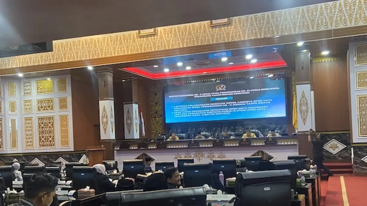 Rapat paripurna laporan reses DPRD Kota Pekanbaru Senin (25/5/2026).