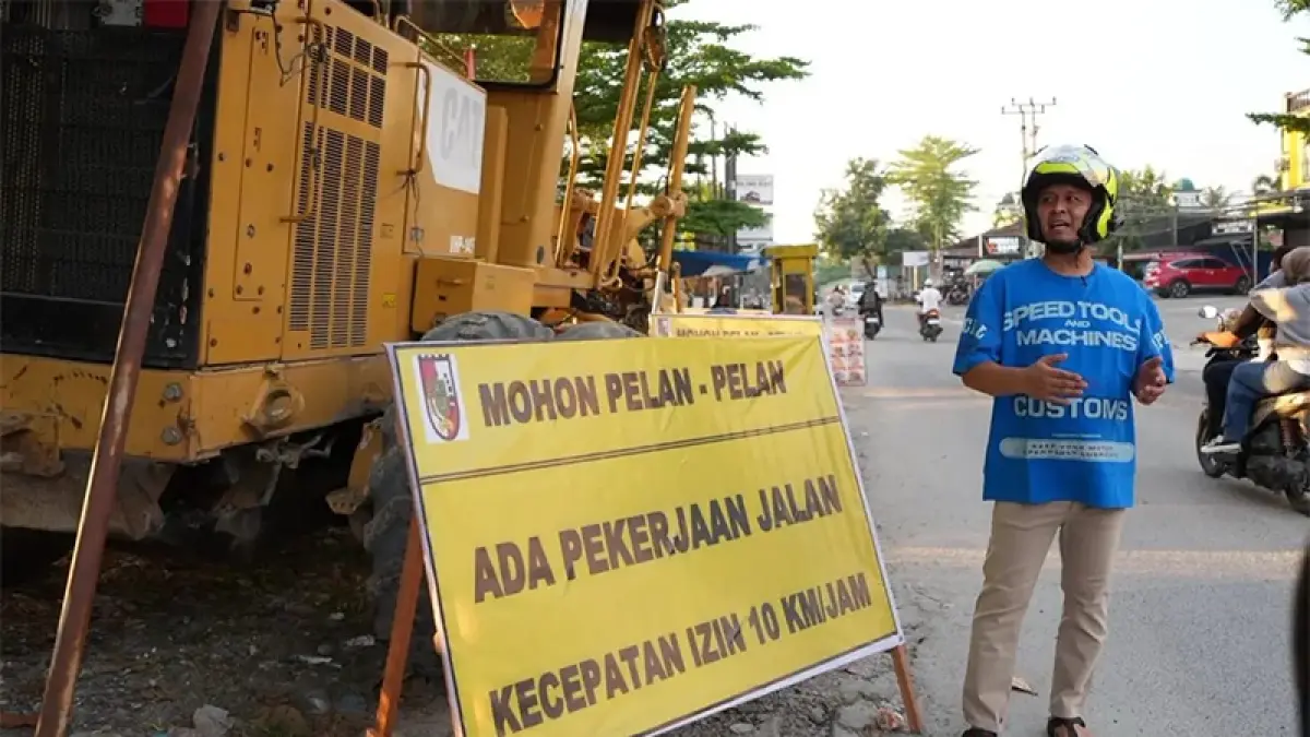 Wako Agung Nugroho mengecek kemajuan pekerjaan beberapa ruas jalan di Pekanbaru, Rabu (27/5/2026). (ISTIMEWA)