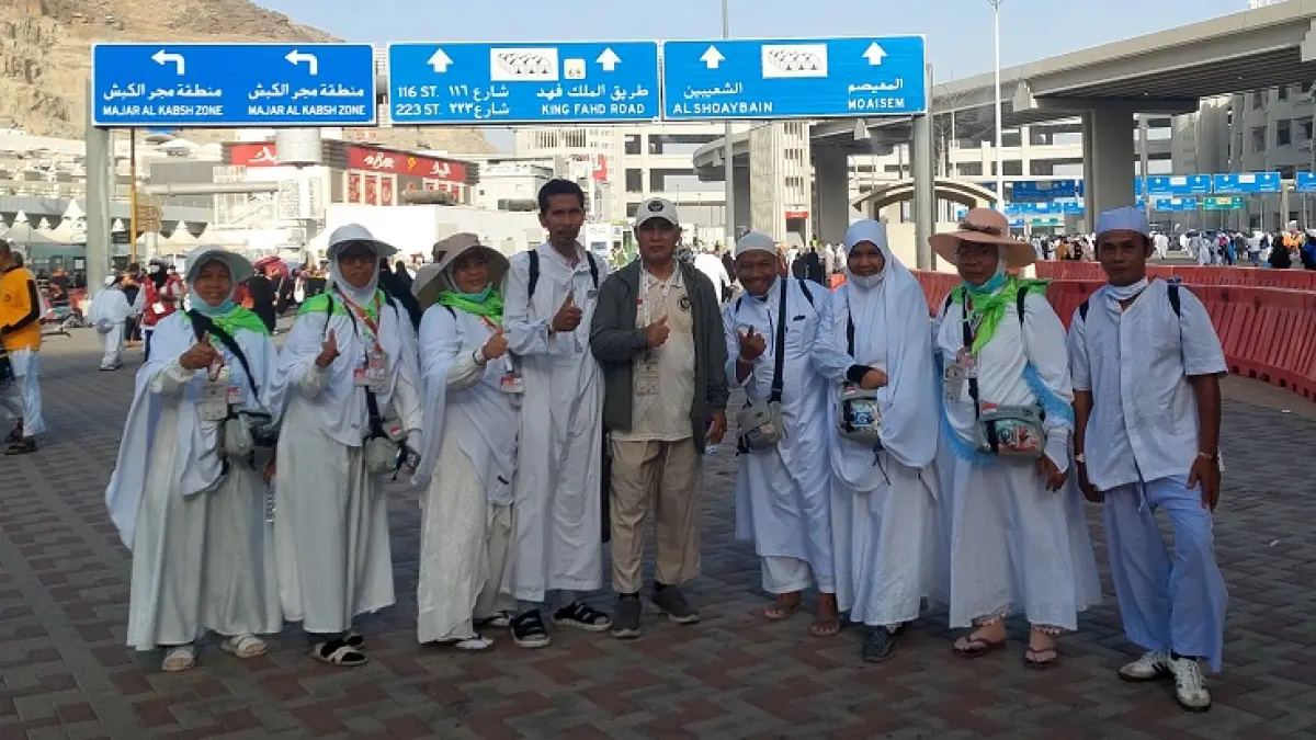 Jemah Kuansing usai melontar Jumrah terakhir Jumat (29/5/2026) kemaren atau 12 Zulhijjah di Makkah. (R Natalia Dedetuwitri)