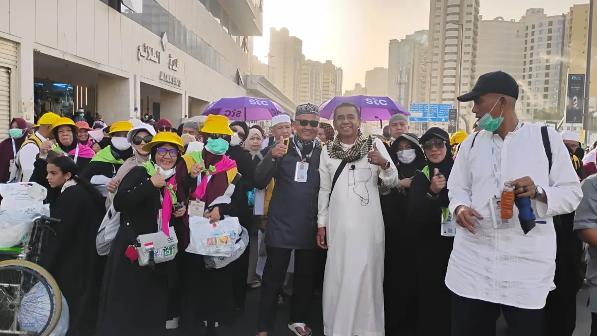 Jemaah haji Riau usai merampungkan lontar jumrah dan tawaf ifadah, Sabtu (30/5/2026). Kemenhaj Riau untuk riau pos