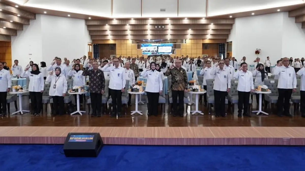 Peserta PKN II Angkatan XIV foto bersama usai resmi dibuka pada Rabu (3/6/2026) di Jakarta. (Humas Kanwil Kemenkum Riau) 
