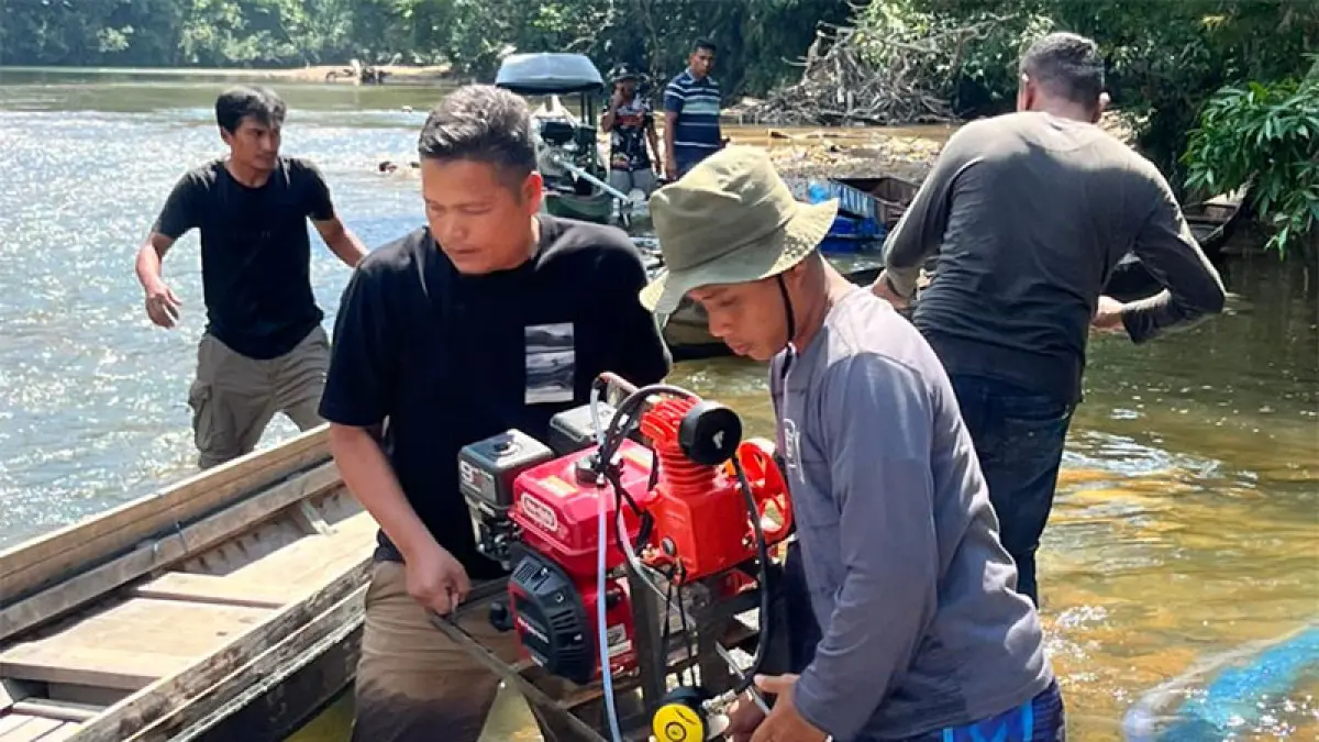 Jajaran Polsek Kampar Kiri menindak aktivitas PETI di aliran Sungai Subayang, tepatnya di Desa Kota Lama, Kecamatan Kampar Kiri Hulu, Kamis (4/6/2026) siang. Humas Polres Kampar untuk Riaupos.co