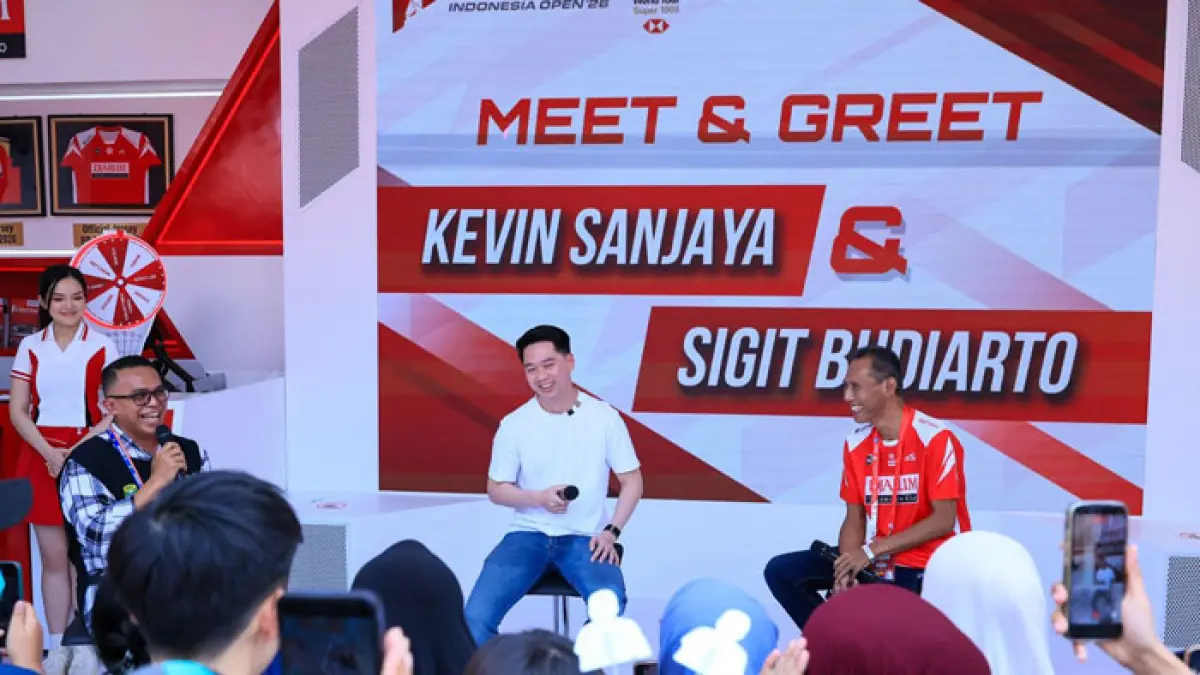 Kevin Sanjaya saat membagikan pengalaman menebus audisi umum PB Djarum di Jakarta, Jumat (5/62026). (Humas PB Djarum untuk Riaupos.co)