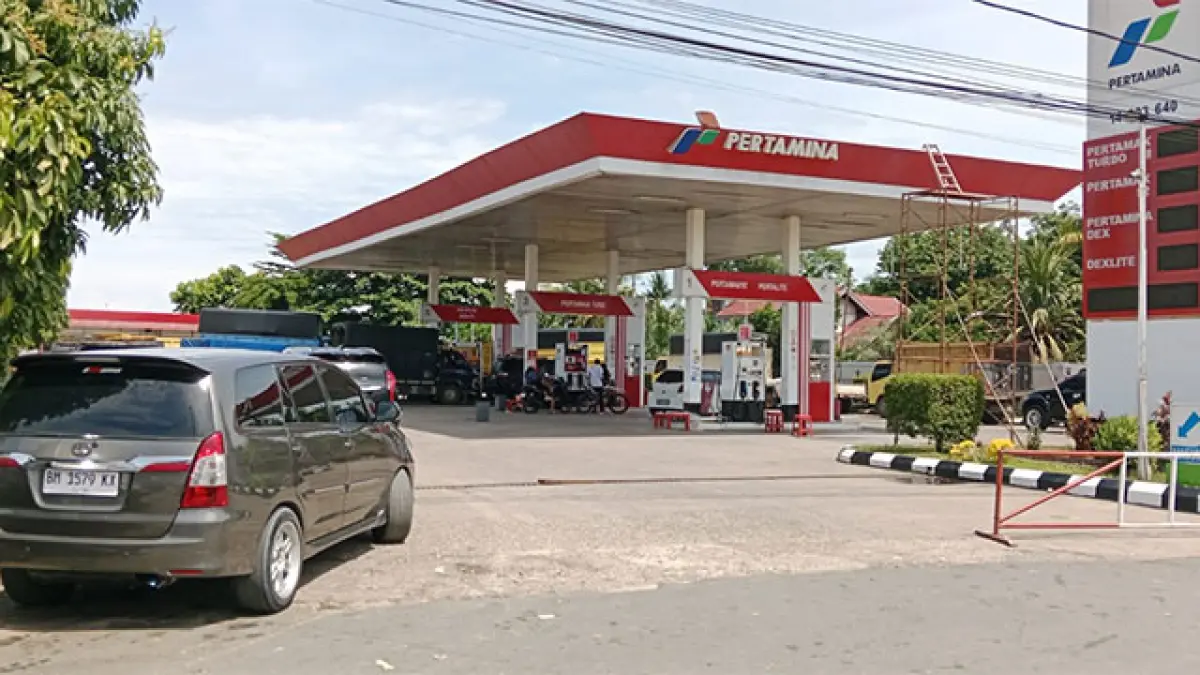 Pasokan Pertamax di SPBU Sungai Jering Kecamatan Kuantan Tengah di hari pertama pemberlakuan harga baru, Rabu (10/6/2026) kosong. Foto Desriandi Candra