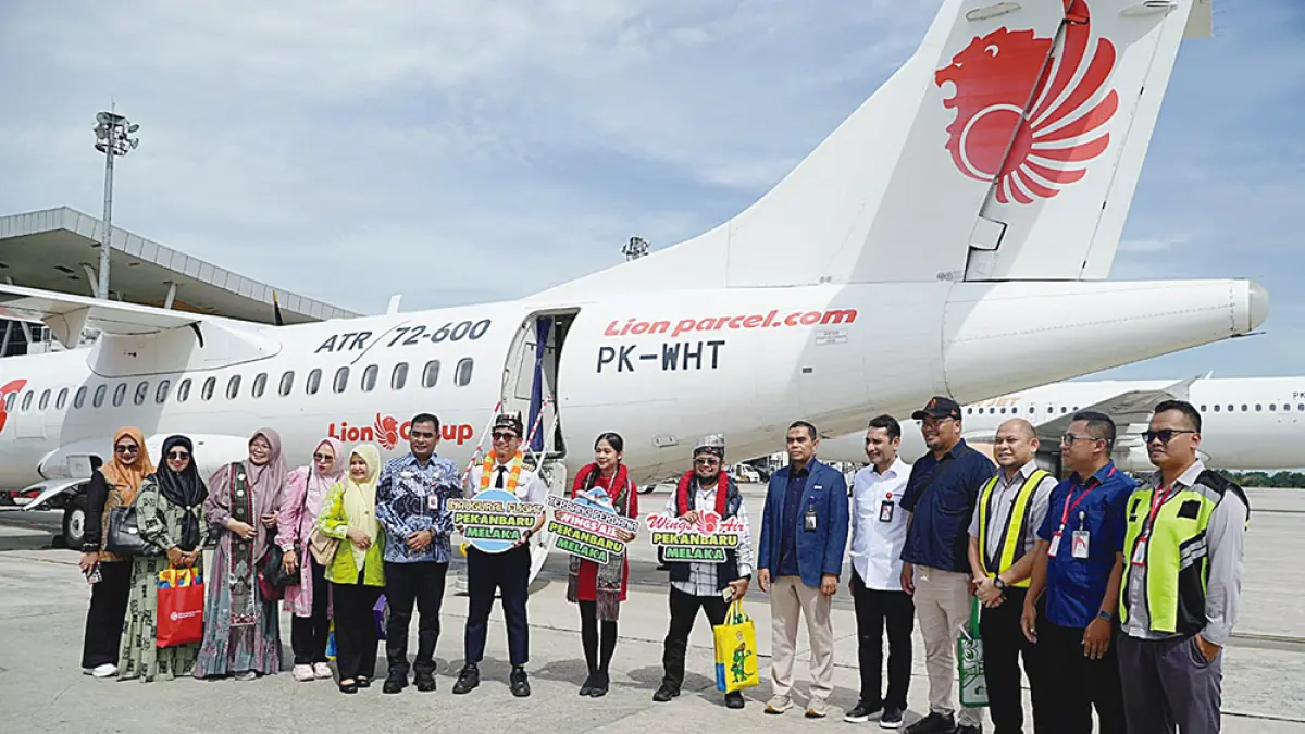 PT Angkasa Pura Indonesia Kantor Cabang Bandara Internasional Sultan Syarif Kasim II Pekanbaru menambah rute penerbangan internasional yang menghu­bungkan Pekanbaru dan Melaka, Rabu (10/6/2026). (PT angkasa pura indonesia untuk riau pos)
