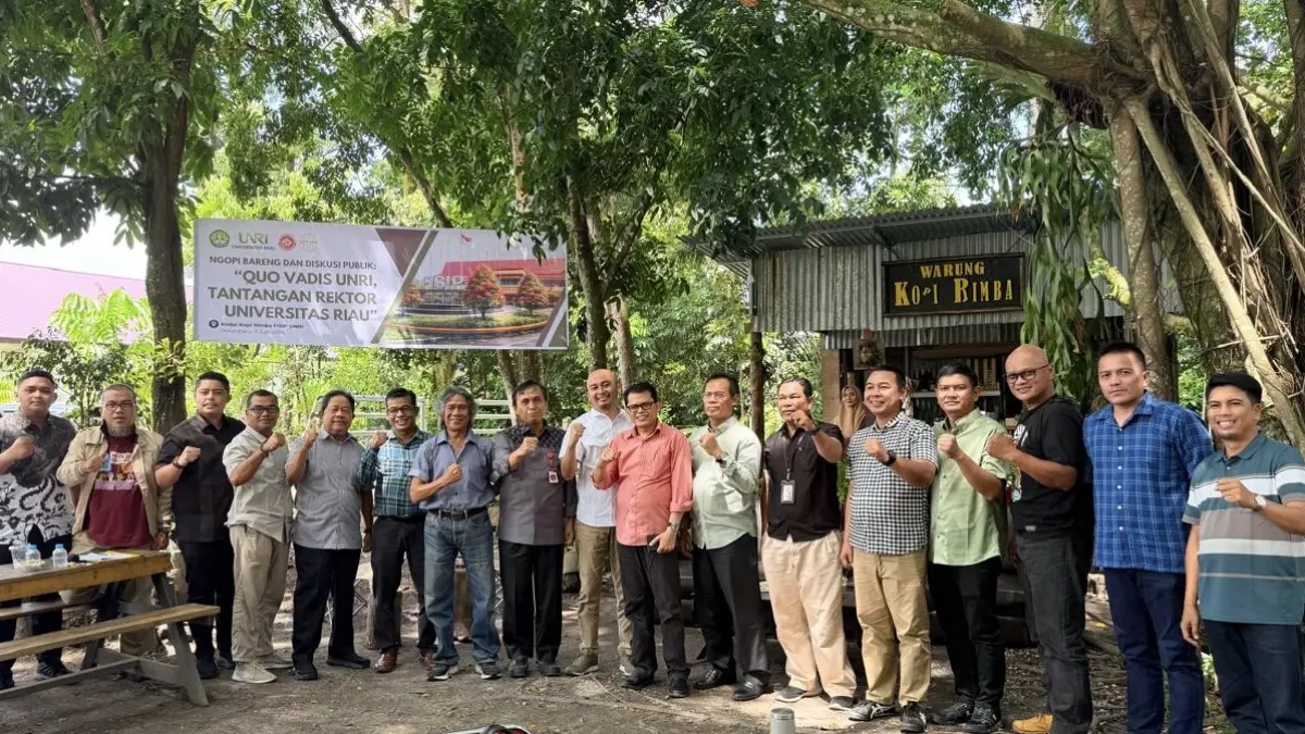 Diskusi Quo Vadis UNRI, Kupas Tantangan dan Arah Kepemimpinan Rektor Masa Depan digelar IKA FISIP Unri, Kamis (11/6/2026).(IKA FISIP UNRI UNTUK RIAUPOS.CO)