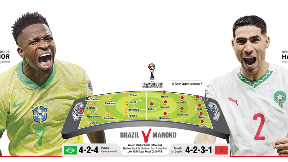 Linu up Brazil v Maroko.