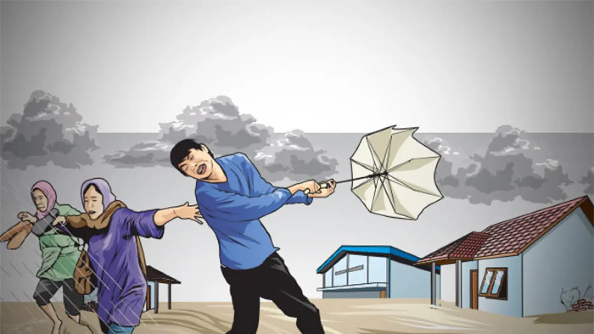 Ilustrasi hujan dan angin kencang. (Ainur Ochiem/RDR.BJN)

