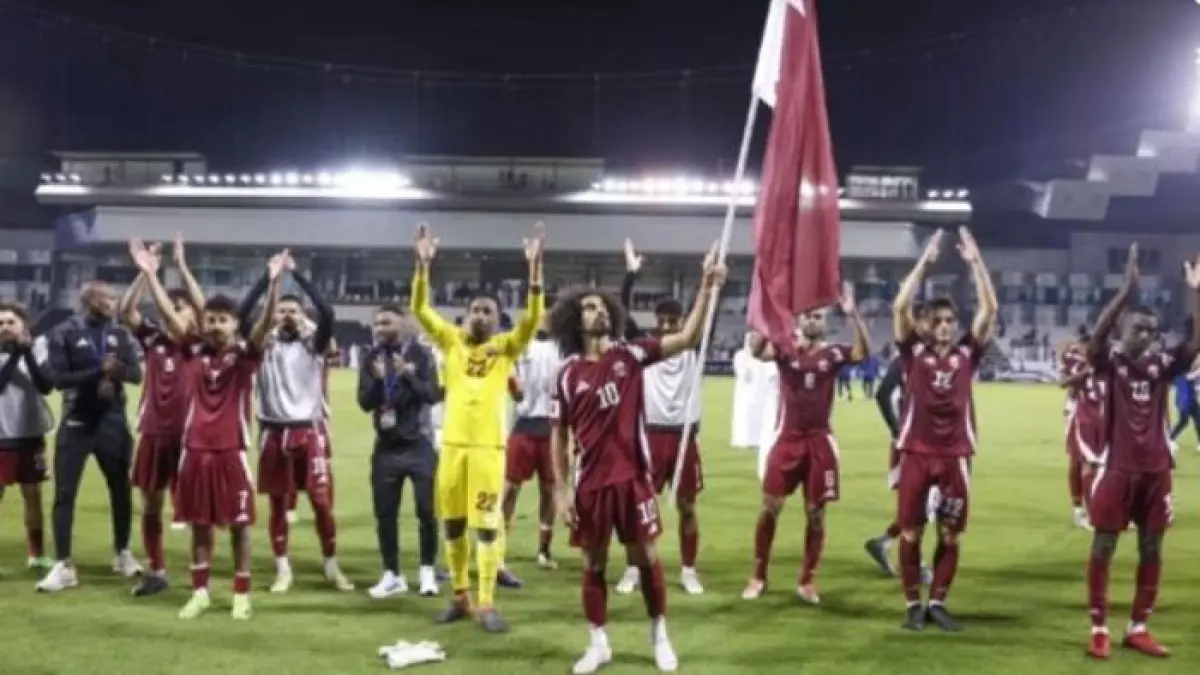 Timnas Qatar yang berhasil menahan Swiss bermain imbang 1-1 di Piala Dunia 2026. (FIFA)