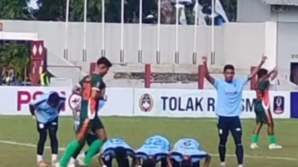 Pemain Wahana FC melakukan selebrasi usai kapten Fadau mencetak gol ke gawang PS Badung Bali dalam laga terakhir penyisihan Grup R Babak 32 Besar Liga 4 Piala Presiden 2026 di  Stadion Goentoer Darjono, Kabupaten Purbalingga, Senin (15/6/2026). (Tangkapan layar Instagram Liga 4)