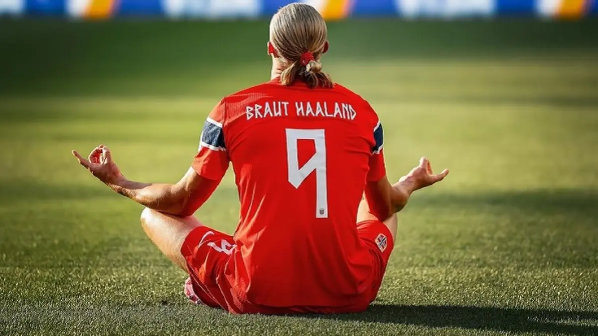 Erling Haaland melakukan selebrasi usai membobol gawang Irak dalam laga Grup I Piala Dunia 2026. Norwegia menang 4-1 dan Halland mencetak dua gol dalam laga itu. (Instagram @erling)
