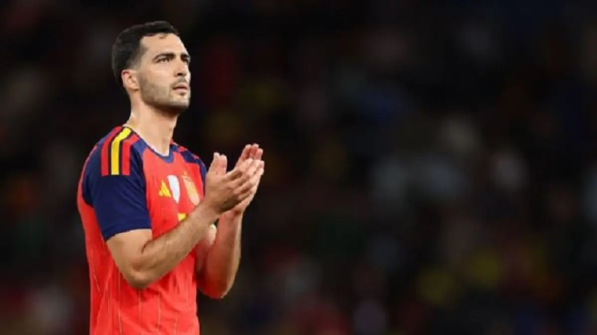 Mikel Merino mengatakan bahwa Spanyol sedang berduka atas hasil imbang mengejutkan mereka melawan Tanjung Verde. (Florencia Tan Jun/Getty Images)