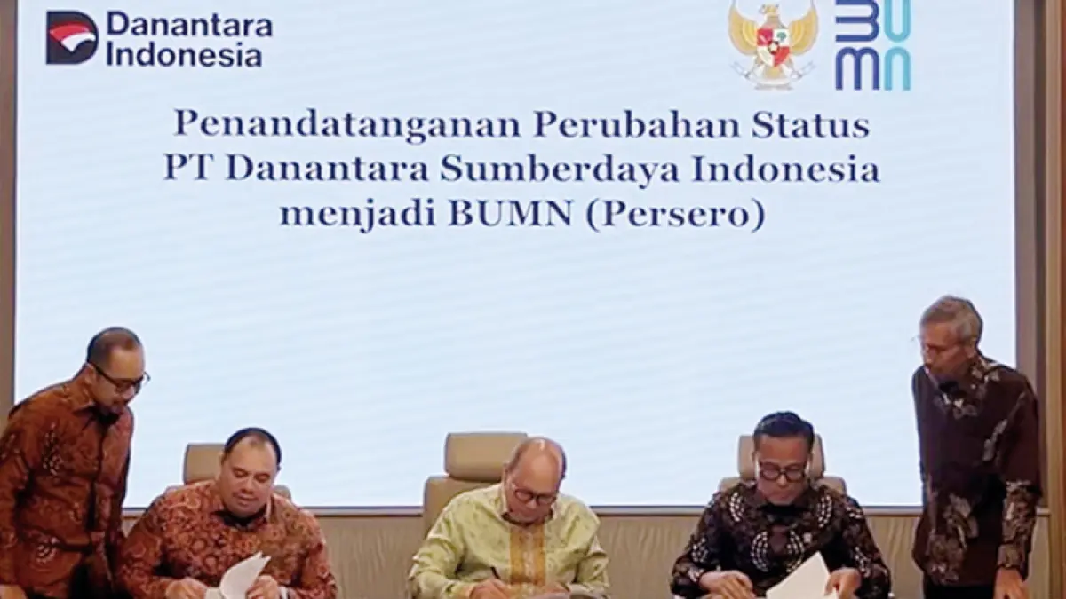 Penandatanganan perubahan status PT Danantara Sumberdaya Indonesia menjadi BUMN (Persero), beberapa waktu lalu.