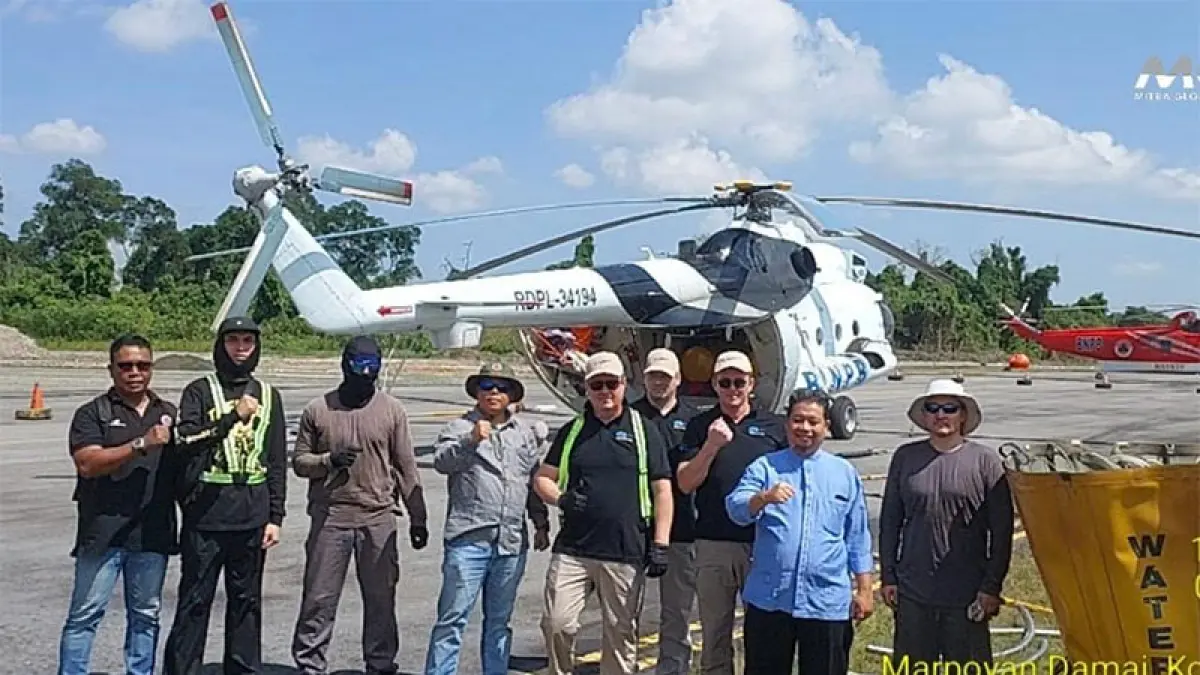 Helikopter water bombing bantuan BNPB untuk antisipasi Karhutla. Ft BNPB