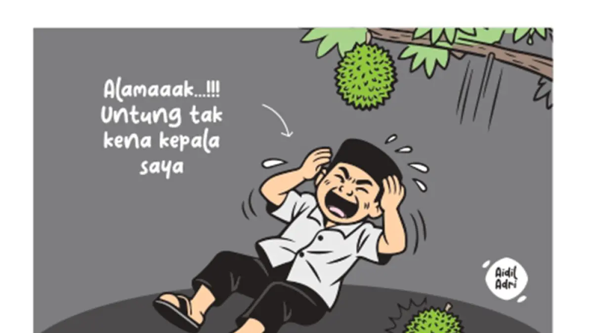 ALAMAAAK!!! Nyaris Tertimpa Durian!
