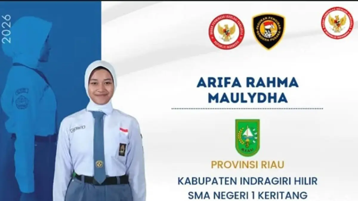 Arifa Rahma Maulydha siswi asal Kabupaten Inhil yang lolos Paskibraka tingkat Nasional (Istimewa)
