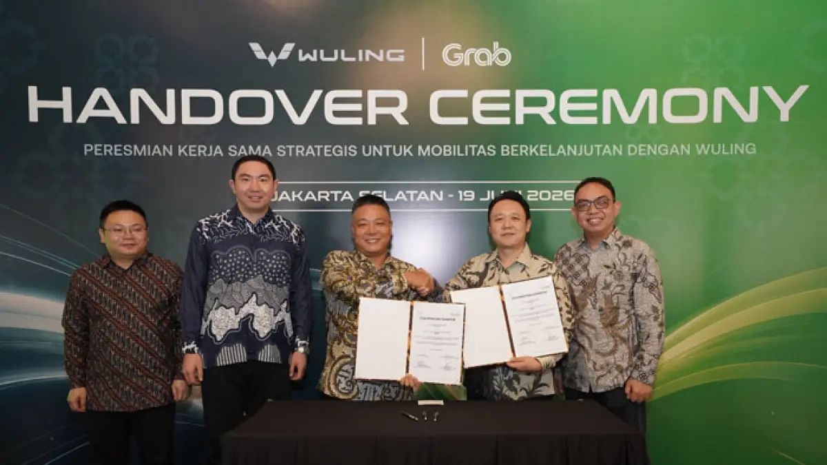 Wuling berkolaborasi bersama Grab dalam pengembangan mobilitas EV di Indonesia (19/6) di Cerita Rasa Nusantara, Jakarta. (Istimewa)