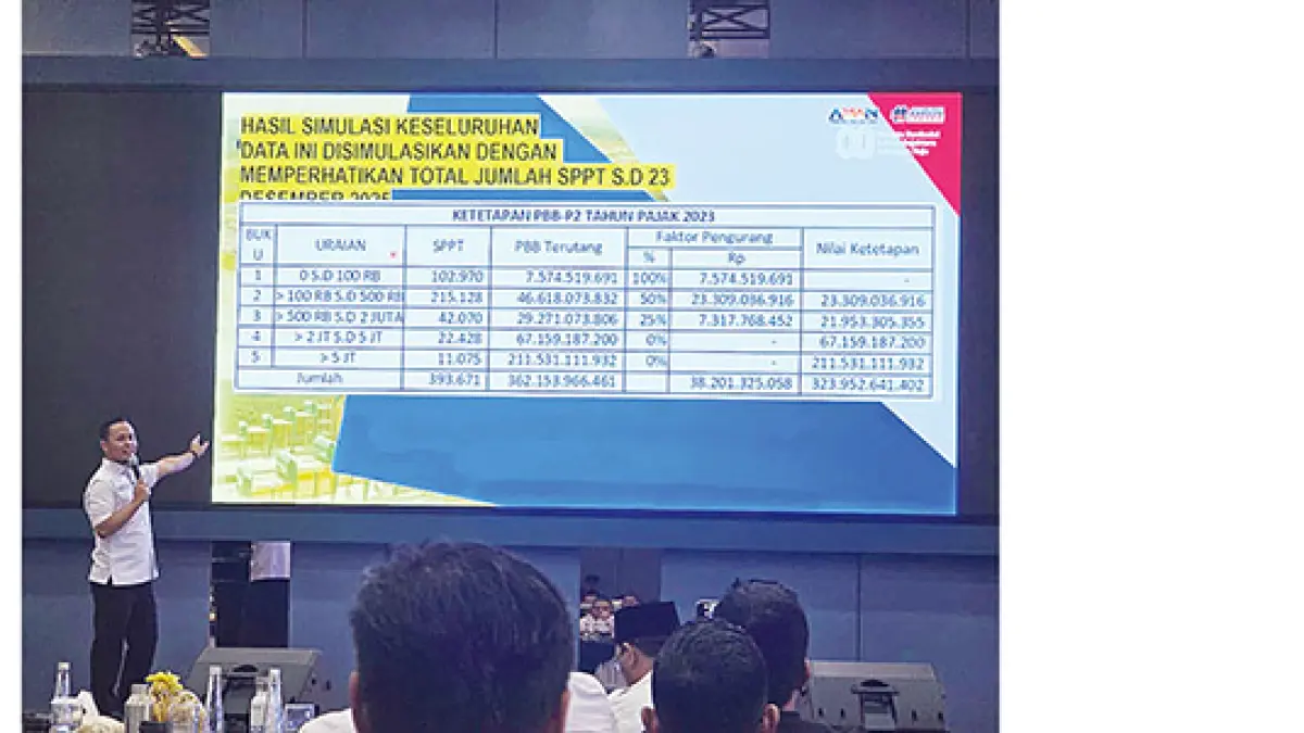 CAPAIAN MENINGKAT: Wako Pekanbaru Agung Nugroho memaparkan kenaikan capaian pajak di Kota Pekanbaru, beberapa waktu lalu. (FOTO: PEMKO PEKANBARU UNTUK RIAU POS)