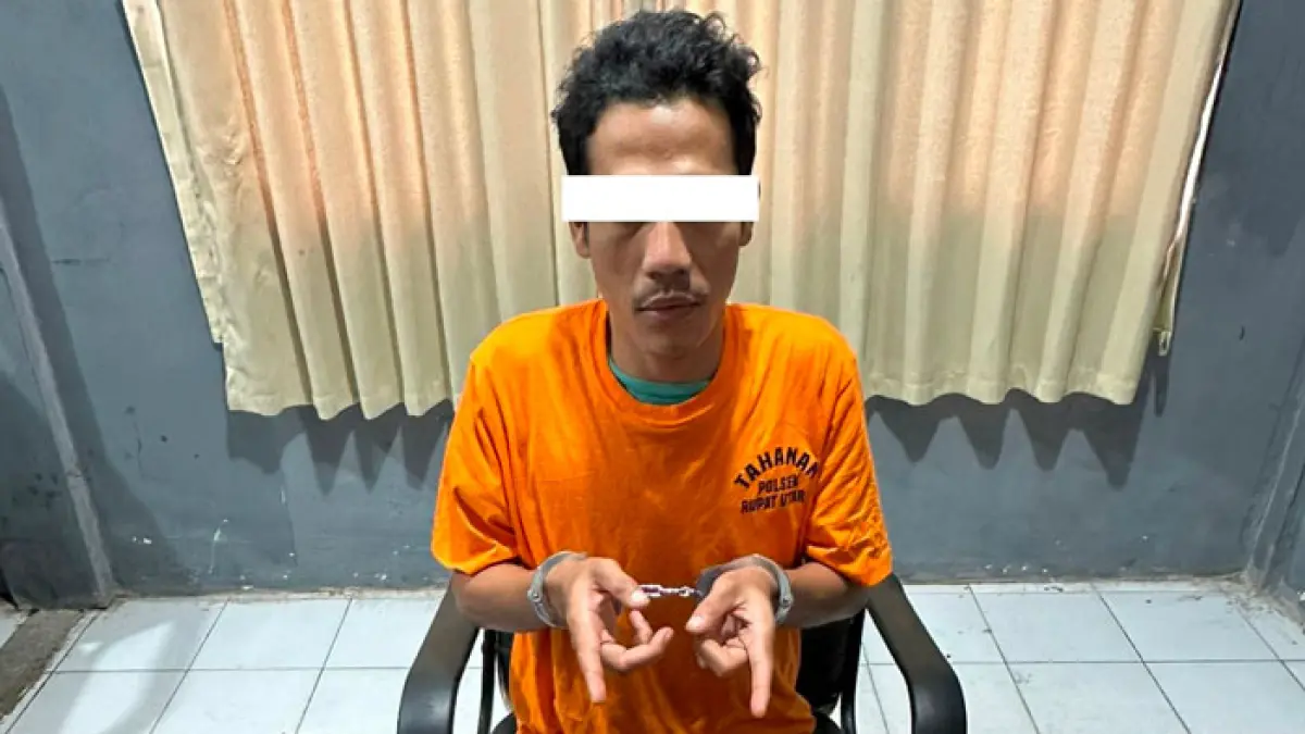 Setelah buron selama tiga bulan, akhirnya pelaku pencurian di pantai lapin Rupat Utara berhasil di tangkap pada Senin (22/6/2026).(Humas Polres Bengkalis untuk Riaupos.co)