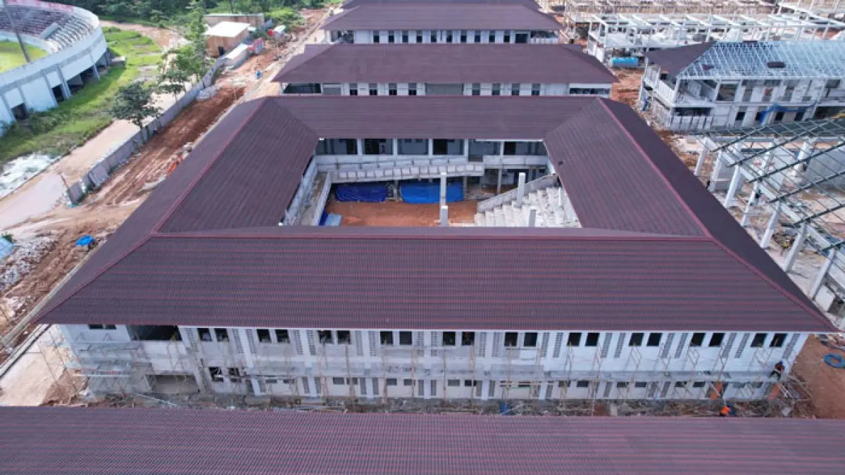 Gedung Sekolah Rakyat Kuansing yang segera di fungsikan di tahun ajaran baru ini. (Kementerian PUPR Satker Riau untuk Riaupos.co)