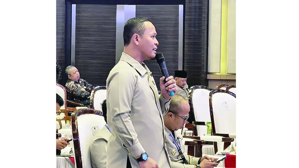 SAMPAIKAN REKOMENDASI: Wali Kota Pekanbaru Agung Nugroho menyampaikan rekomendasi dalam Forum Rakernas Asosiasi Pemerintah Kota Seluruh Indonesia (Apeksi) di Kota Medan, Kamis (2/7/2026). (Pemko pekanbaru untuk riau pos)