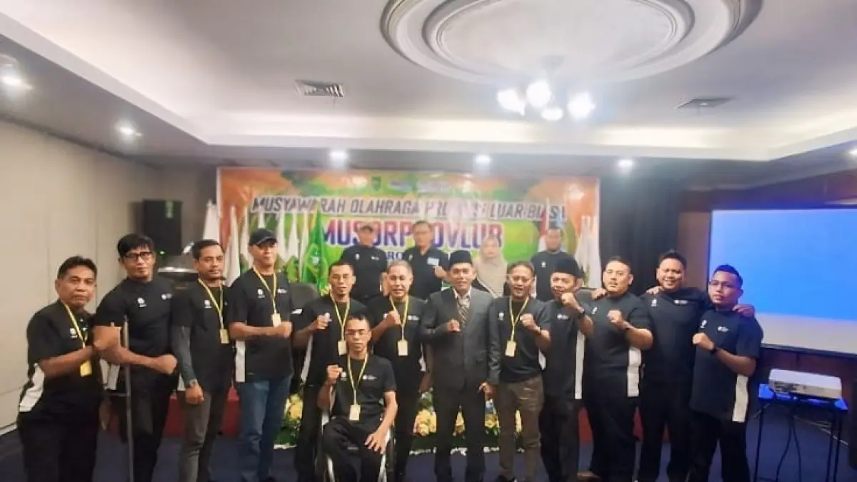 Indra Warman resmi terpilih sebagai Ketua NPC Provinsi Riau periode 2026-2031 dalam Musorprovlub NPC Riau yang digelar di Hotel Furaya, Pekanbaru, Selasa (7/7/2026). (Dofi Iskandar/Riaupos.co)