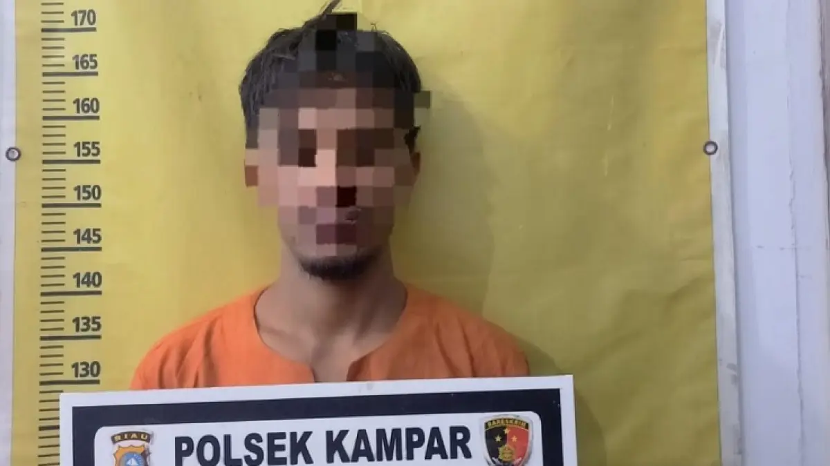 Jajaran Polsek Kampar membekuk pelaku curat EN warga Airtiris, Selasa (7/7/2026). (Humas Polres Kampar Untuk Riaupos.co)