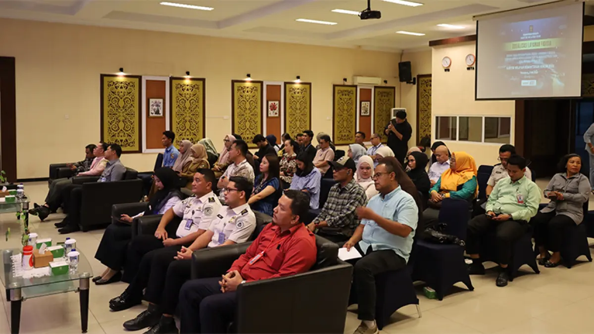 Peserta sosialisasi Penghapusan Jaminan Fidusia yang dilaksanakan di Kanwil Kemenkum Riau pada Selasa (7/7/2026). Ft Humas Kanwil Kemenkum Riau