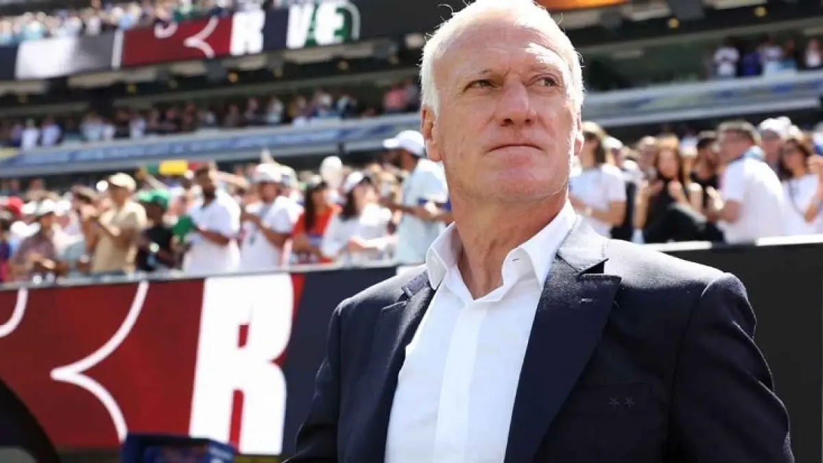 Didier Deschamps tidak khawatir dengan wasit Argentina dalam pertandingan Piala Dunia 2026 kontra Maroko di perempatfinal Piala Dunia 2026. (Rob Newell-CameraSport via Getty Images)