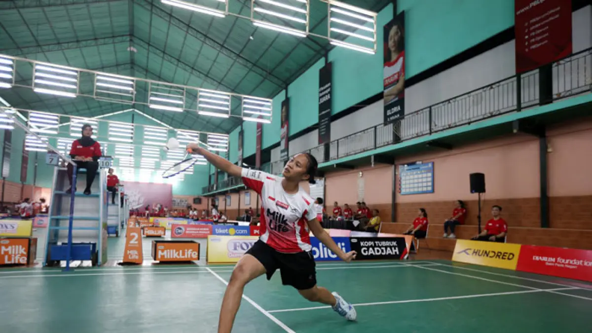 Peserta audisi umum PB Djarum 2026 di Pekanbaru saat mengikuti tahap turnamen, Kamis (9/7/2026). (Humas PB Djarum untuk Riaupos.co)