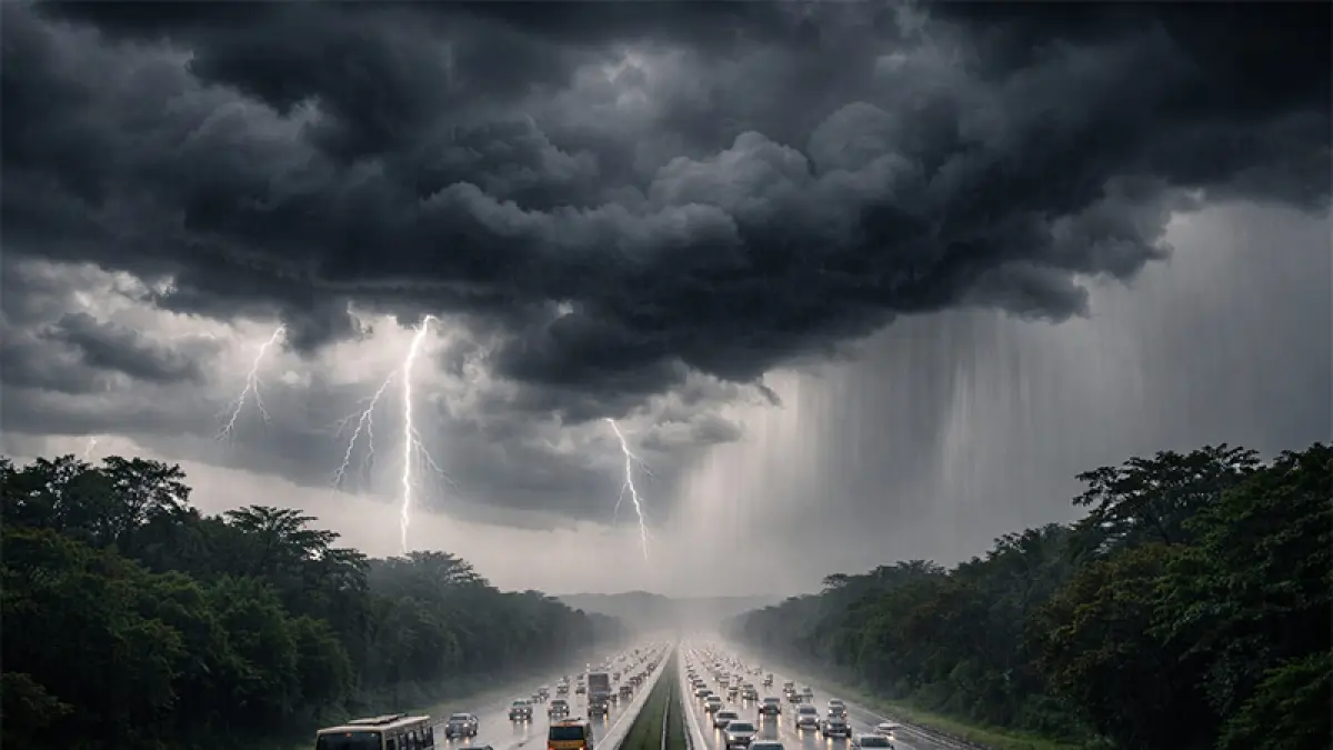 Ilustrasi awan hujan tebal di langit. (Dok Jawapos.com)
