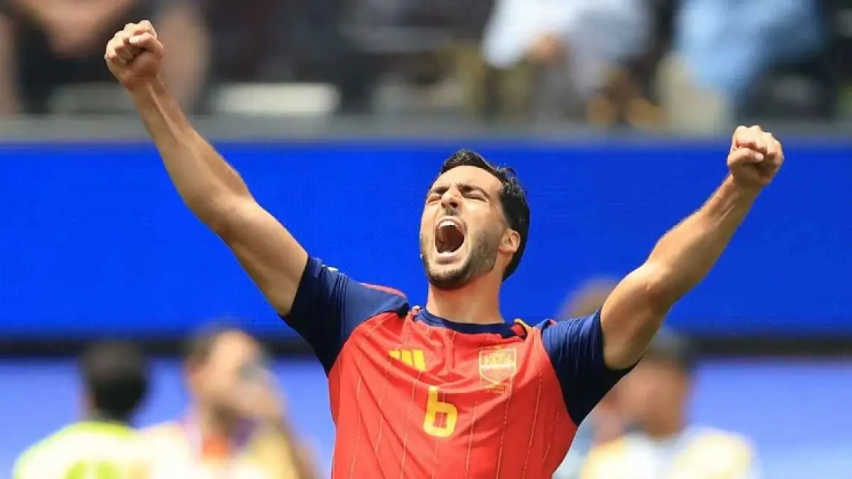 Mikel Merino menjadi pahlawan Spanyol di menit-menit akhir untuk pertandingan kedua berturut-turut di Piala Dunia. (MB Media/Getty Images)