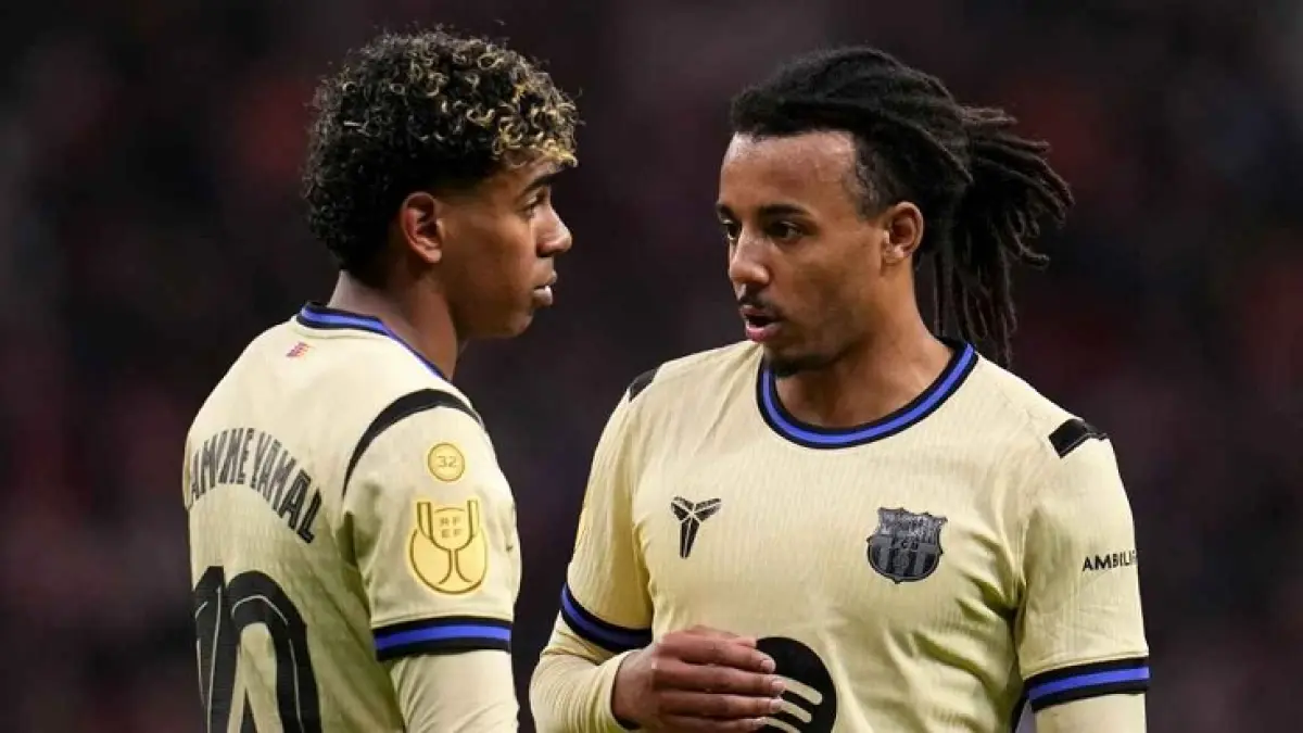 Rekan satu tim Barcelona, ​​Lamine Yamal dan Jules Koundé, akan saling berhadapan di semifinal Piala Dunia antara Spanyol dan Prancis. (Getty Images)