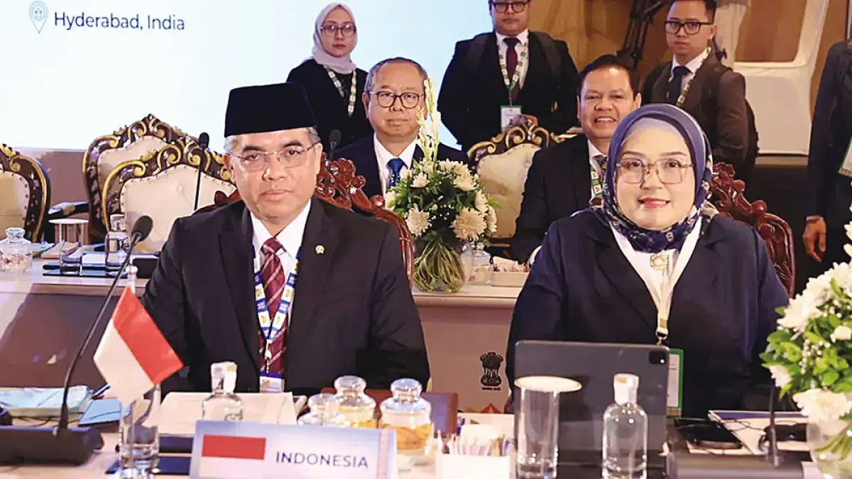 Menteri Ketenagakerjaan Yassierli dalam acara BRICS Labour and Employment Ministers’ Meeting/LEMM 2026 di Hyderabad, India, Rabu (15/7/2026). (JPG)
