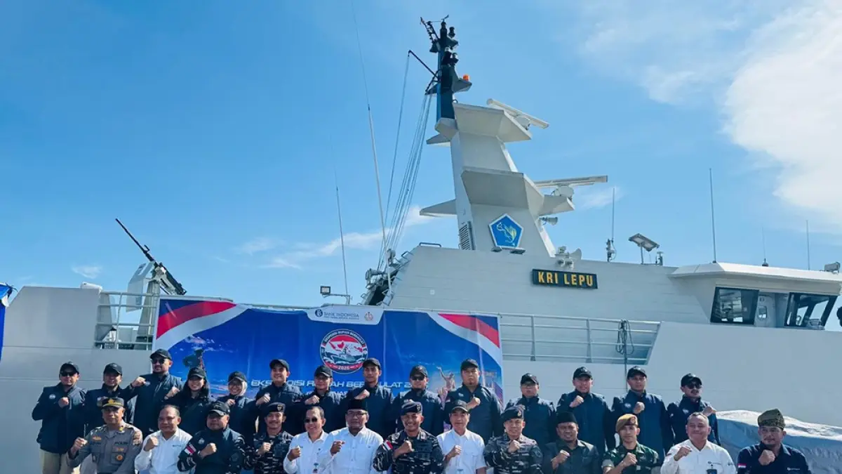 Bank Indonesia (BI) Bersama Tentara Nasional Indonesia Angkatan Laut (TNI AL) saat pelepasan kapal Ekspedisi Rupiah Berdaulat (ERB) 2026 Dumai, belum lama ini.