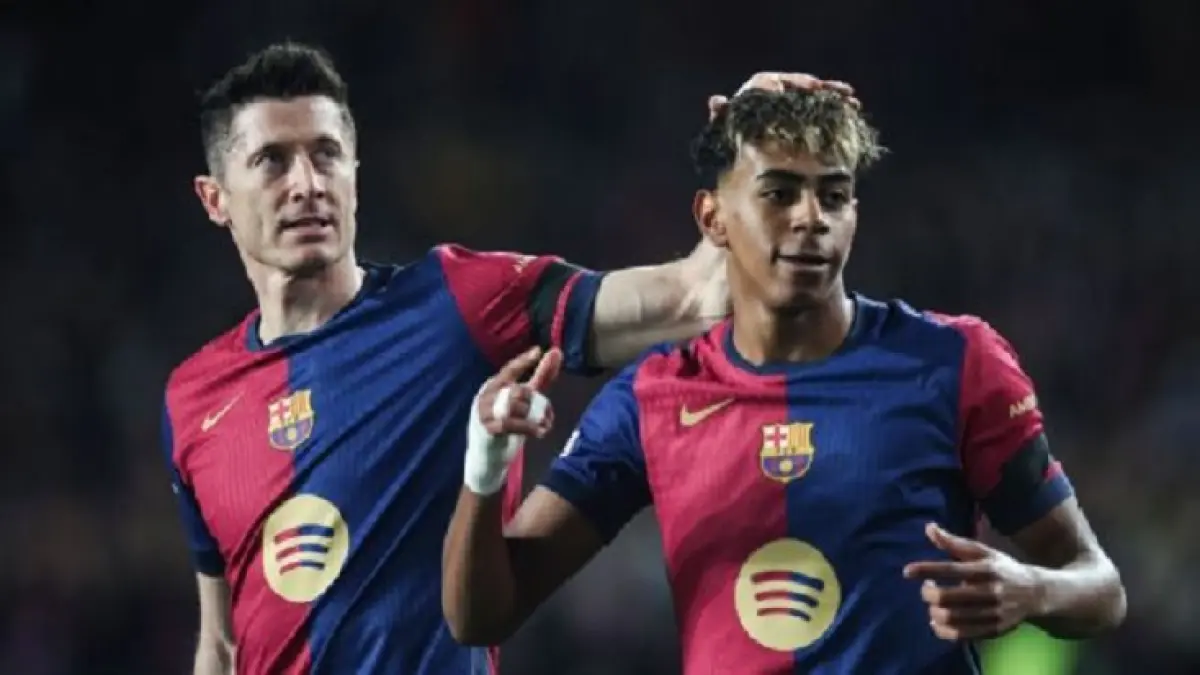 Robert Lewandowski dan Lamine Yamal bermain bersama dalam 127 pertandingan selama masa mereka bersama di Barcelona. (Gongora/NurPhoto via Getty Images)