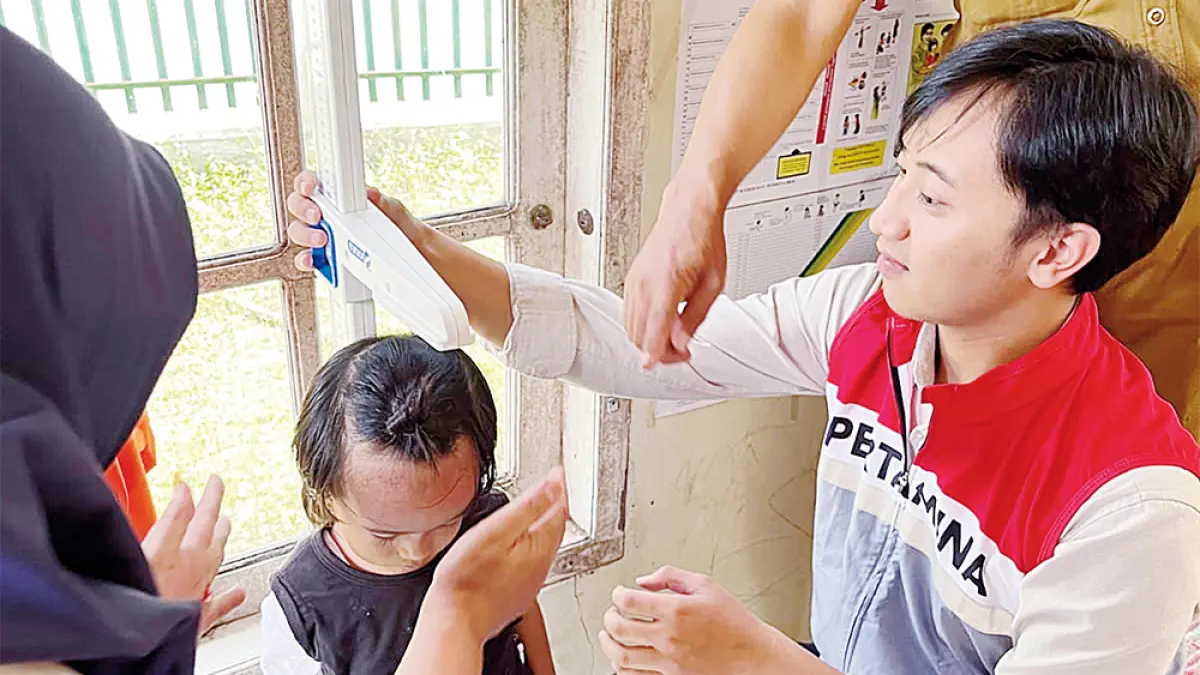 Tim CID PT Pertamina Hulu Rokan (PHR) saat melakukan monitoring Program PHR Peduli Stunting di salah satu Posyandu binaan di Zona Rokan, Kamis (23/7/2026). (PHR UNTUK RIAU POS)