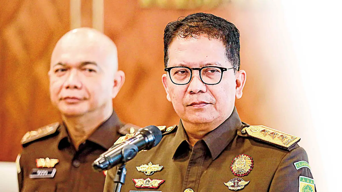 Jaksa Agung Muda Tindak Pidana Khusus (Jampidsus) Kuntadi memberikan sambutan usai dilantik Jaksa Agung ST Burhanuddin di Kantor Kejaksaan Agung, Jakarta, Jumat (24/7/2026). Presiden Prabowo Subianto menetapkan lima pejabat pimpinan tinggi madya baru di lingkungan Kejaksaan Agung melalui Keputusan Presiden Nomor 87/TPA Tahun 2026.