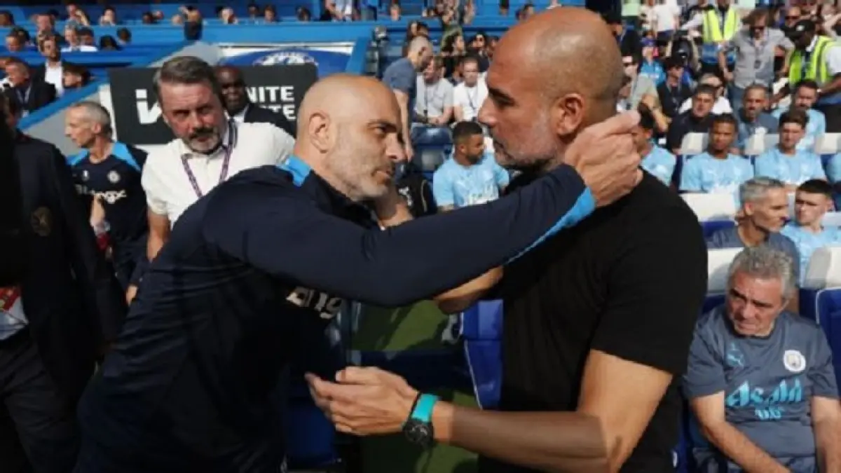 Enzo Maresca menerima tantangan untuk menggantikan Pep Guardiola sebagai pelatih Manchester City. (Chris Lee-Chelsea FC/Chelsea FC via Getty Images).