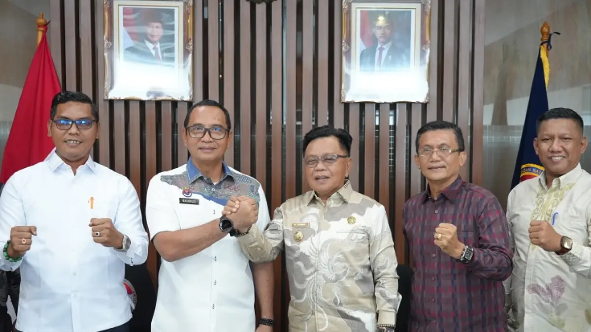 Rombongan Pemkab Meranti ketika bertemu Sekretaris Utama BNPP RI Komjen Pol. Makhruzi Rahman di Kantor BNPP RI, Jakarta, Jumat (24/7/2026) .(Istimewa)